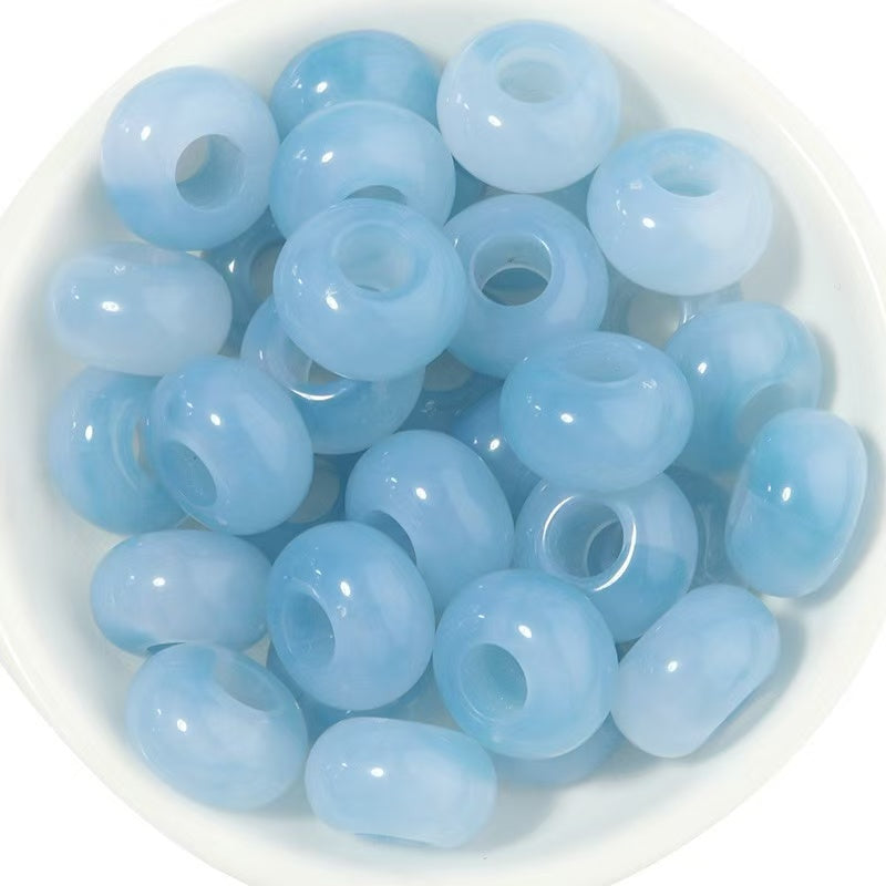Lu's 100pcs Transparent Acrylic Crystal Abacus Beads