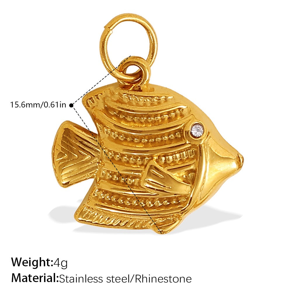 Lu’s Ocean Shell 18K Gold Stainless Steel Charm Pendant