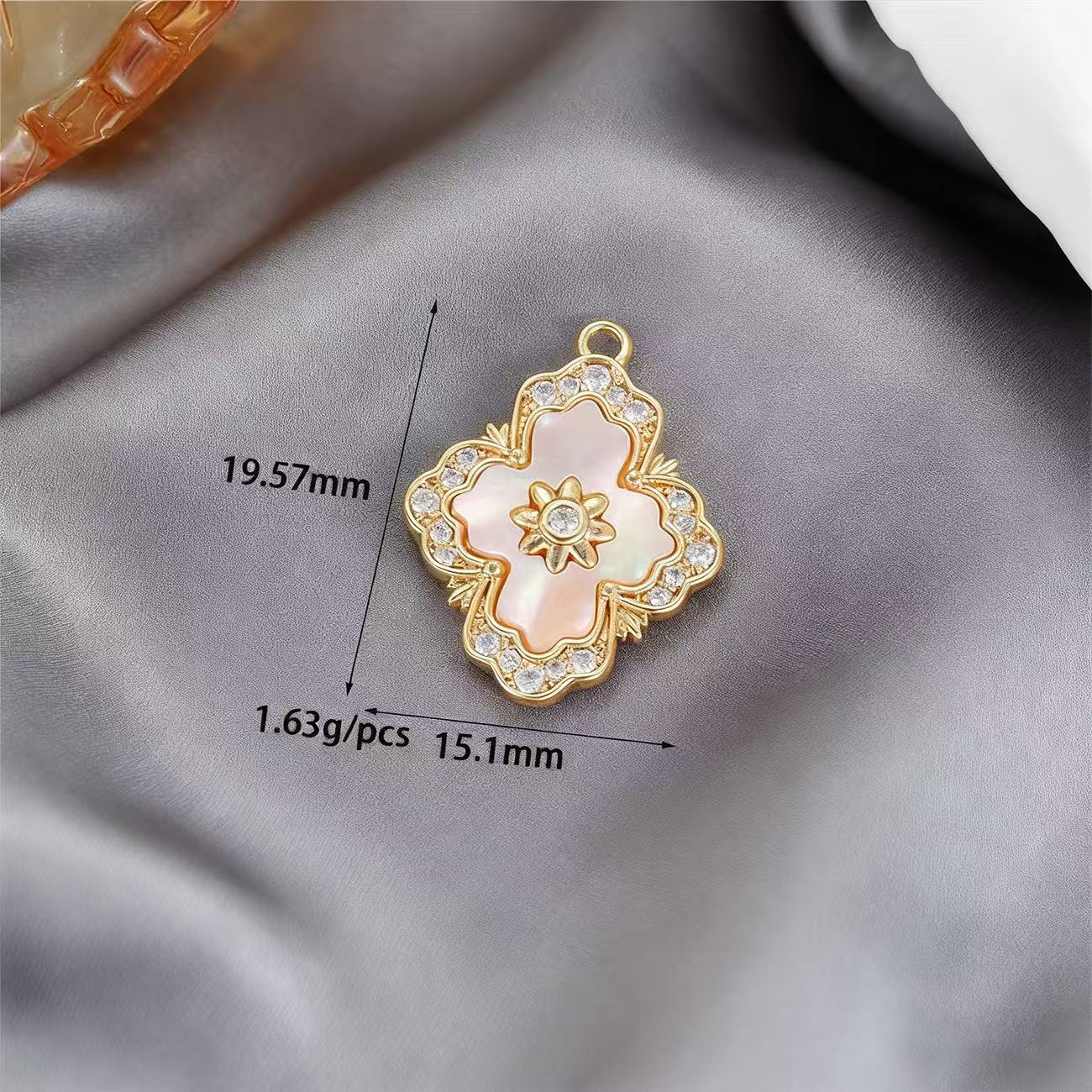 Lu's White Mother-of-Pearl Rhinestone Multi-Style Pendants