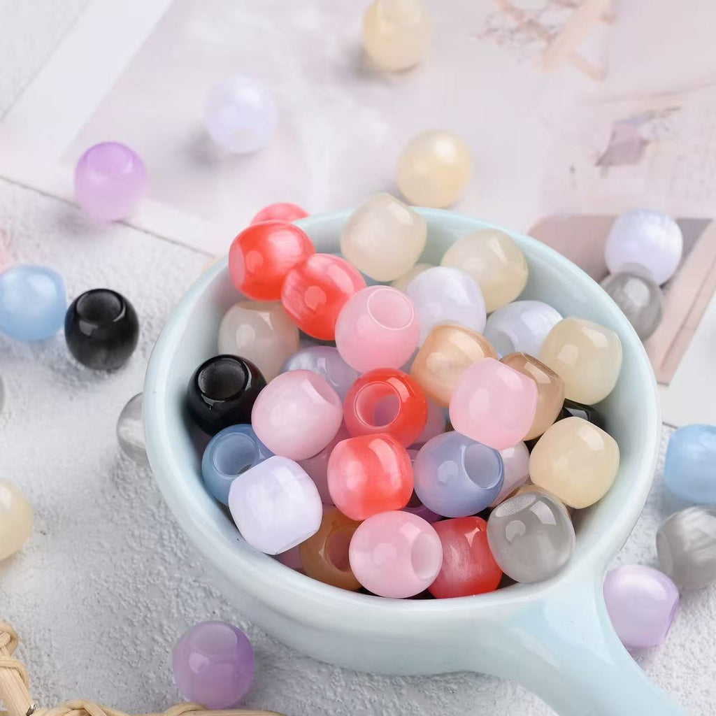 Lu's 100pcs Multicolor Cat Eye Resin Beads