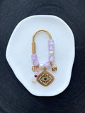 Mystic Eye Beaded Bag Charm | Vintage Gold Pendant Bag Accessory