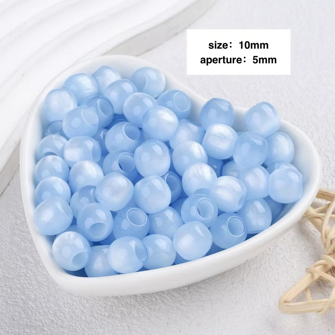 Lu's 100pcs Multicolor Cat Eye Resin Beads