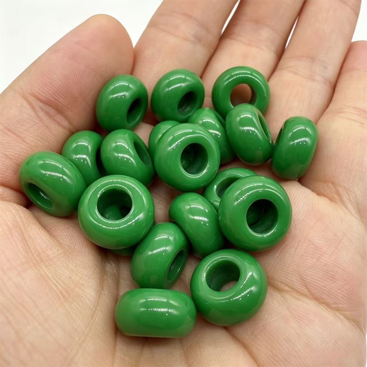 Lu's 200pcs Acrylic Candy Color Large-Hole Abacus Beads