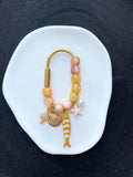 Sunset Ocean Fish Bag Charm | Warm Beaded Summer Bag Accessory