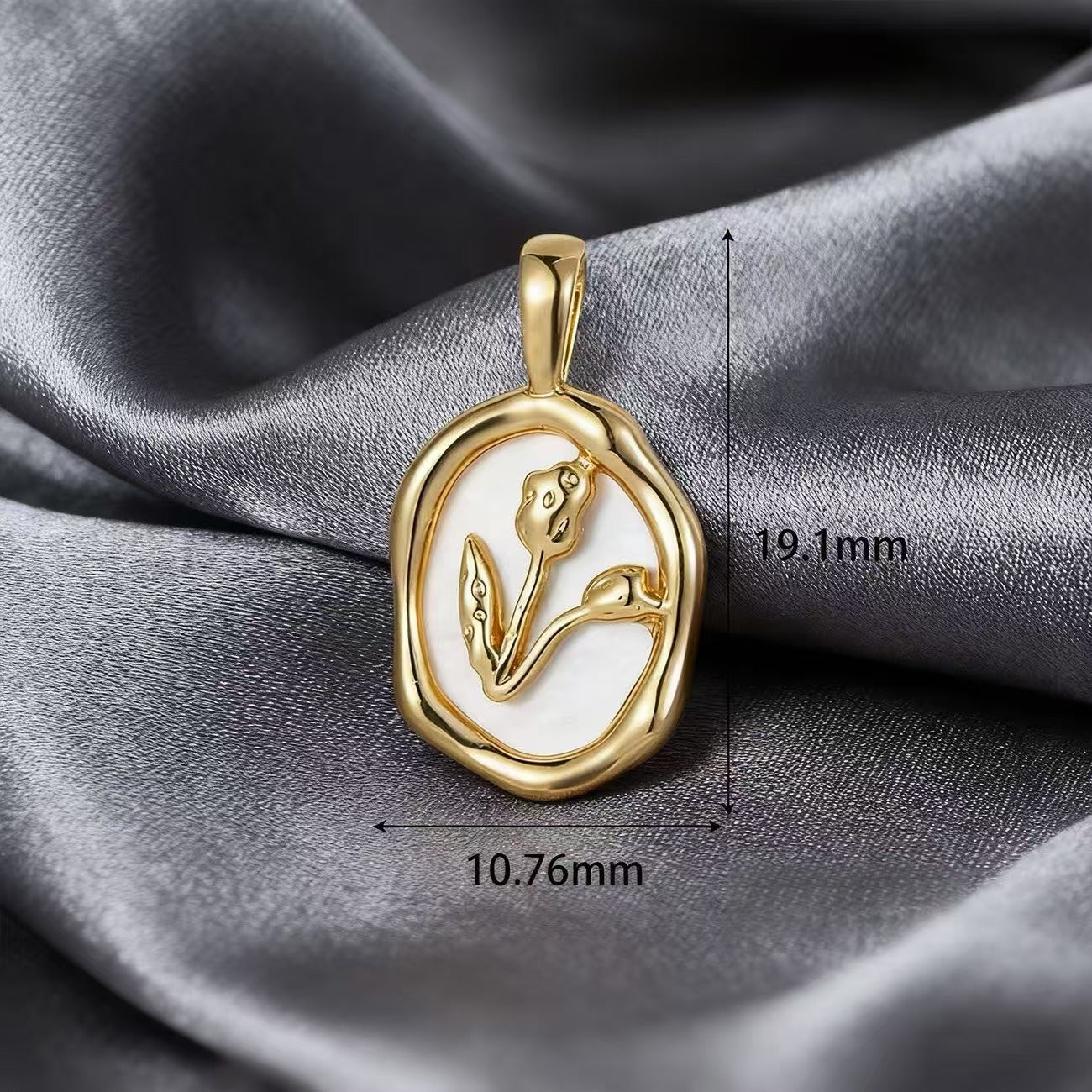 Lu's White Mother-of-Pearl Rhinestone Multi-Style Pendants