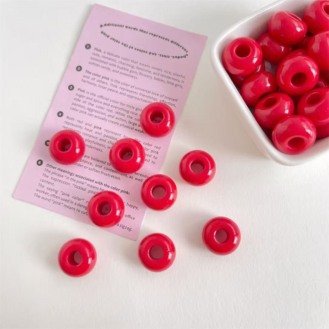 Lu's 100pcs Acrylic Large Hole Wheel Beads