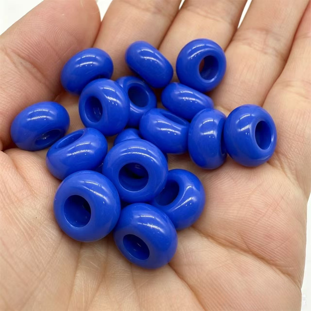 Lu's 200pcs Acrylic Candy Color Large-Hole Abacus Beads