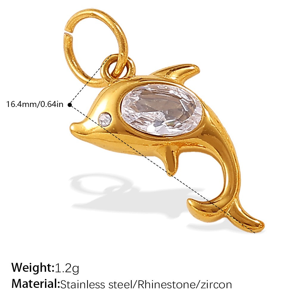 Lu’s Ocean Shell 18K Gold Stainless Steel Charm Pendant