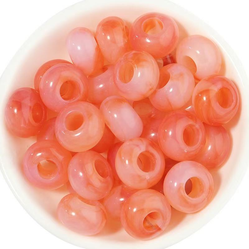 Lu's 100pcs Transparent Acrylic Crystal Abacus Beads