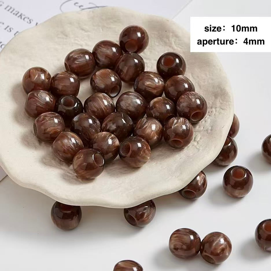 Lu’s 100pcs Glazed Resin Loose Beads