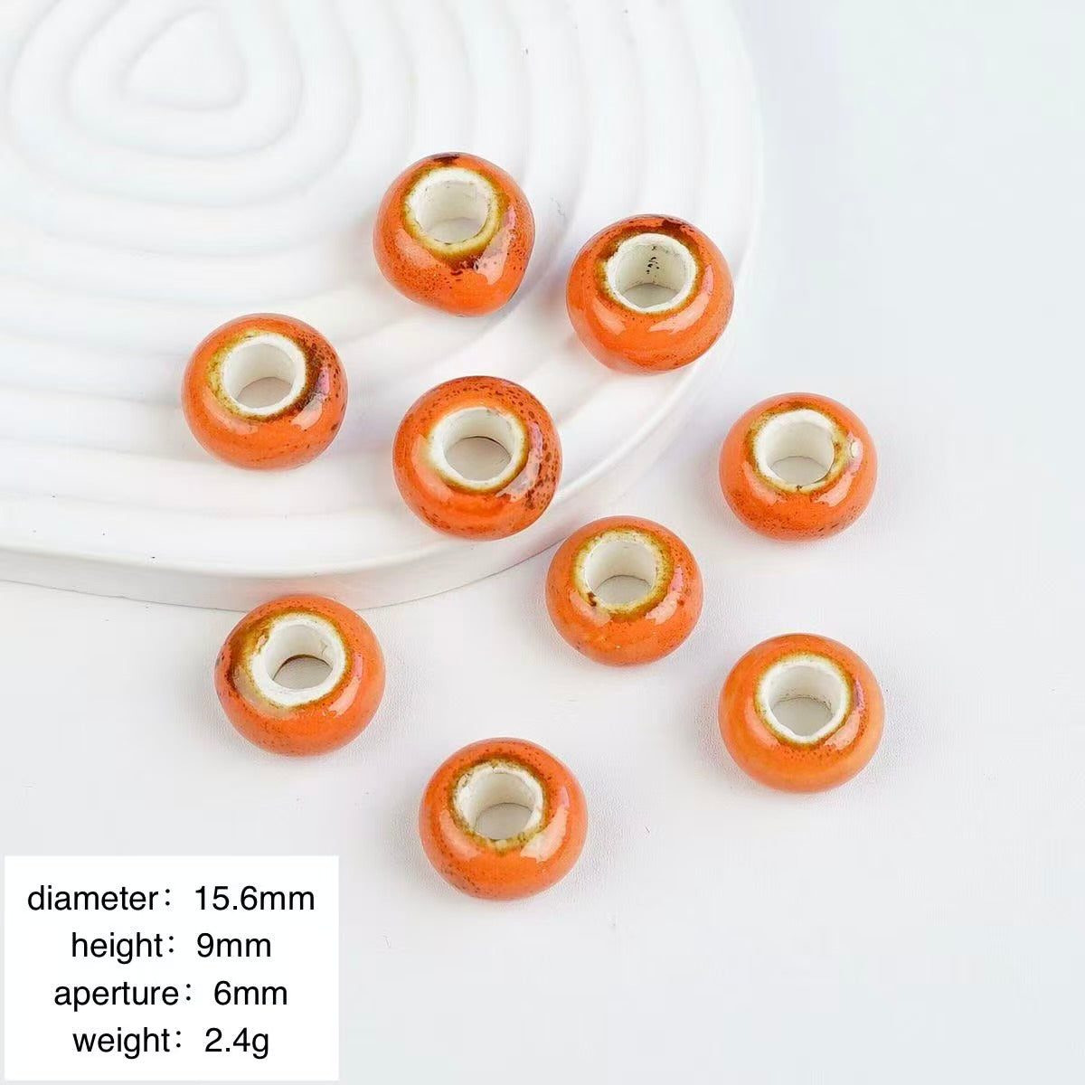 Lu's 100Pcs Chinese Jingdezhen Porcelain Beads
