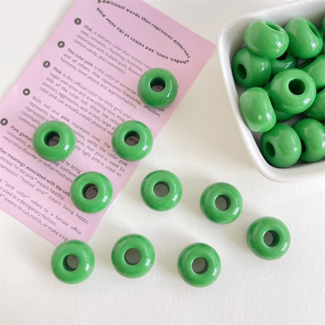 Lu's 100pcs Acrylic Large Hole Wheel Beads